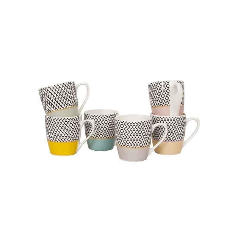 Buy Diamond Coffee Mugs (160 ML) - Set of Six Tea Cup from Vaaree