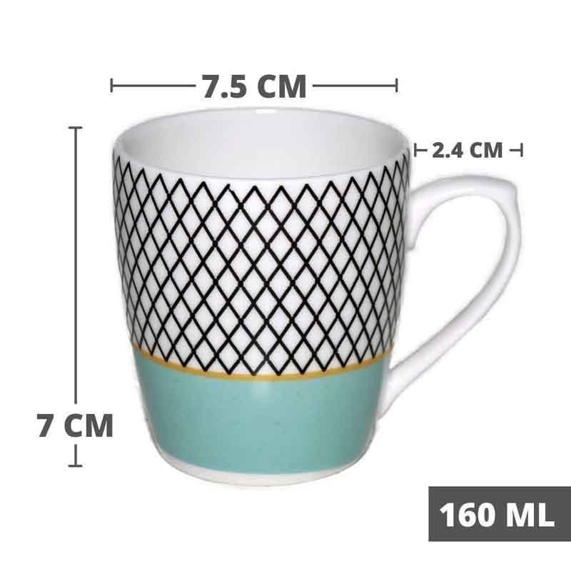 Buy Diamond Coffee Mugs (160 ML) - Set of Six Tea Cup from Vaaree