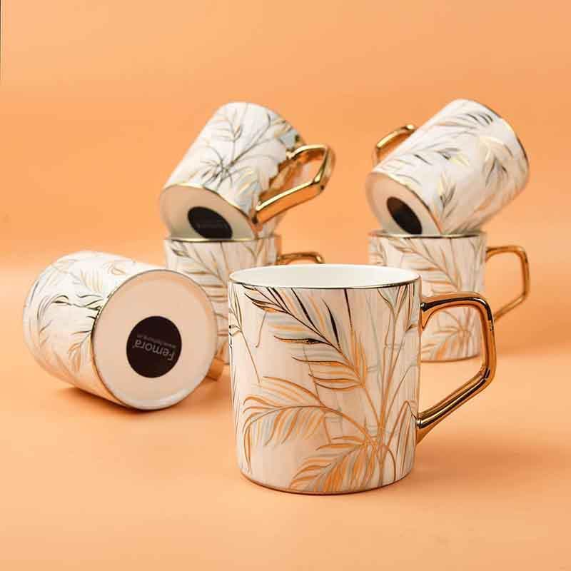 Tea Cup - Feather Mug (160 ML) - Set of Six