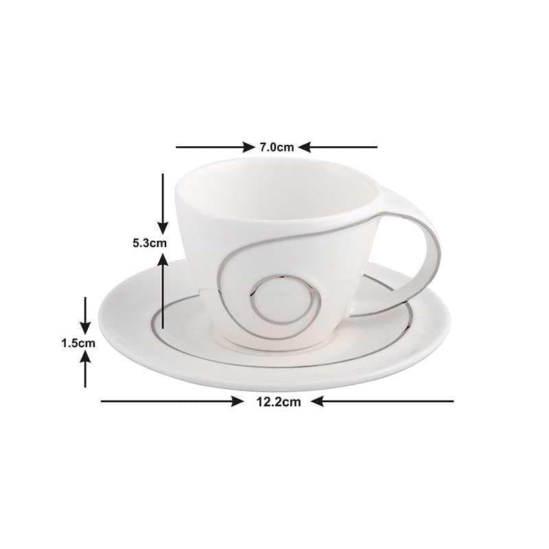 Buy Finesse Cup and Saucer - Set of Twelve Tea Cup from Vaaree