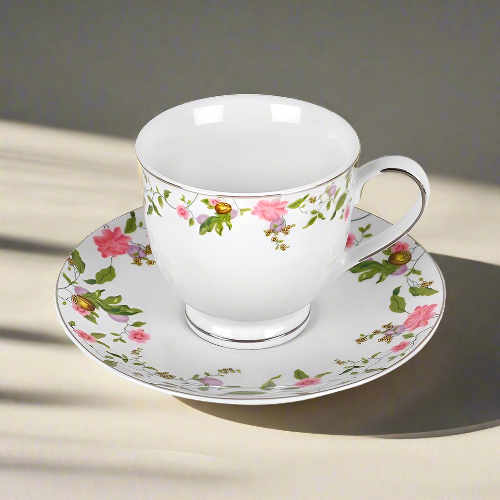 Buy Forever Floral Cup Saucer - Twelve Piece Set Tea Cup from Vaaree