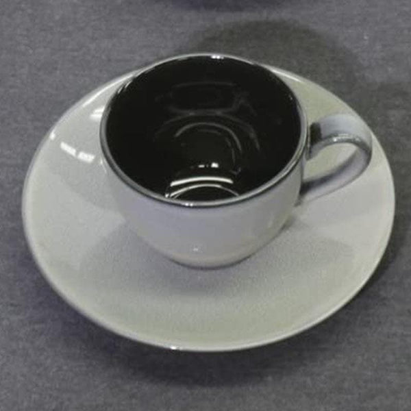 Tea Cup - Midnight Grey Cup Saucer -Set of Six