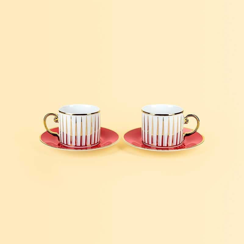 Buy Red Aurum Cup & Saucer - Set of Two Tea Cup from Vaaree