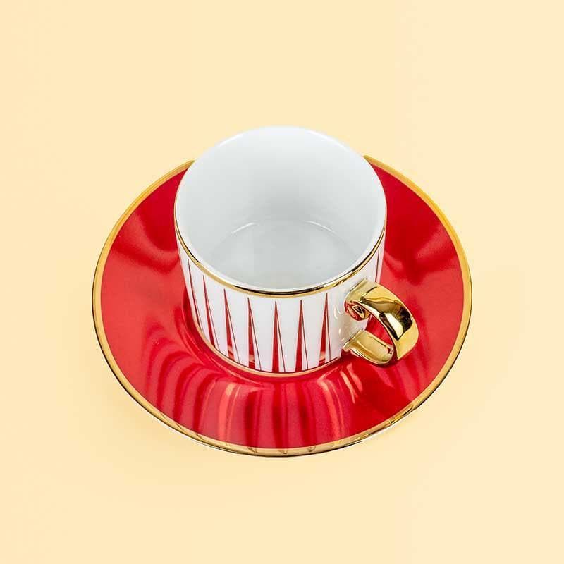 Buy Red Aurum Cup & Saucer - Set of Two Tea Cup from Vaaree