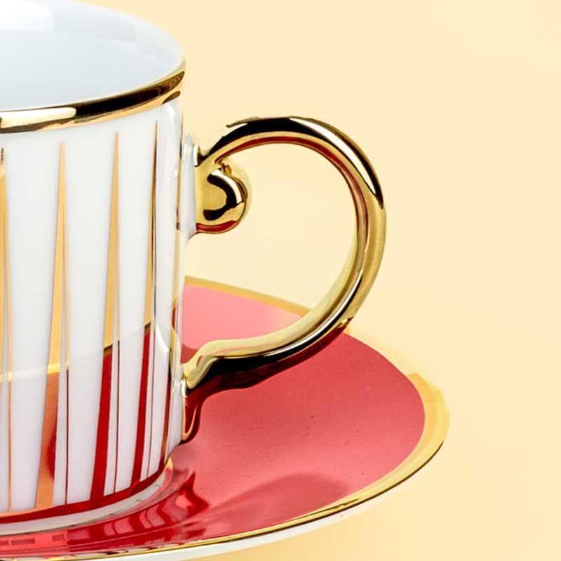 Buy Red Aurum Cup & Saucer - Set of Two Tea Cup from Vaaree