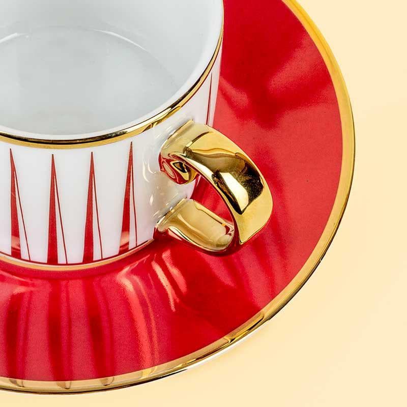 Buy Red Aurum Cup & Saucer - Set of Two Tea Cup from Vaaree