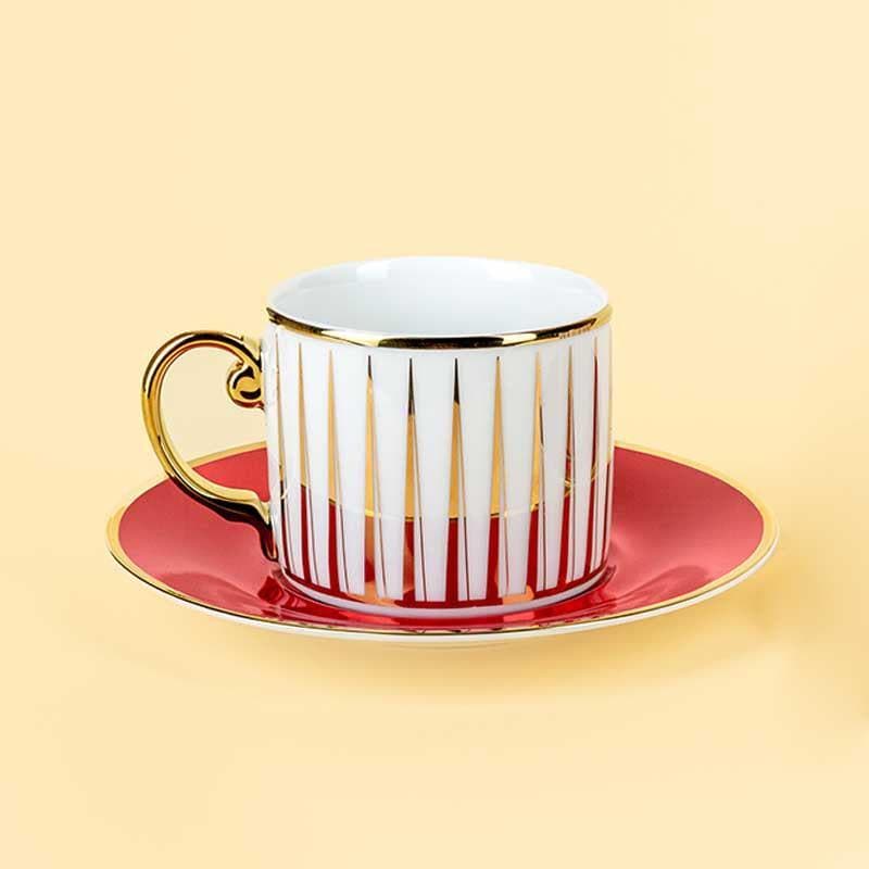 Buy Red Aurum Cup & Saucer - Set of Two Tea Cup from Vaaree