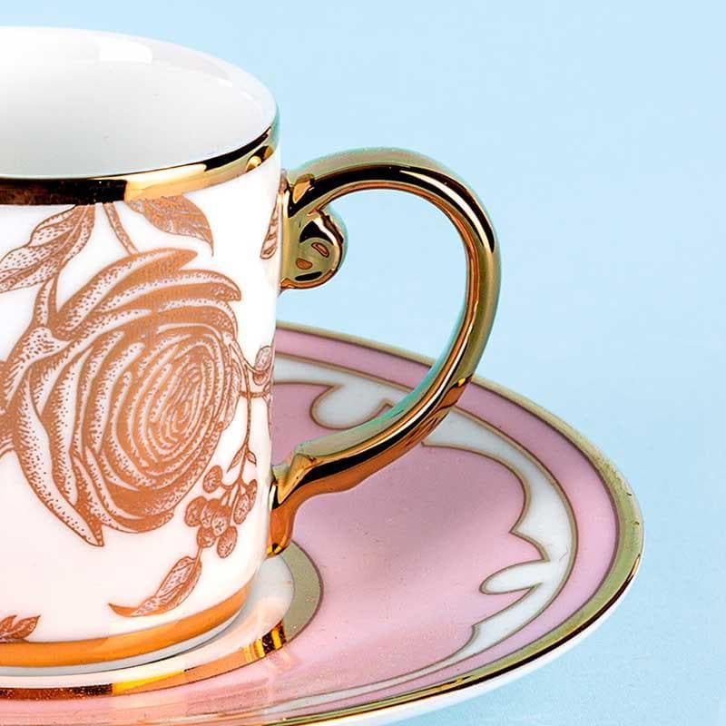 Buy Rosette Demitasse Cup & Sacucer - Set Of Two Tea Cup from Vaaree