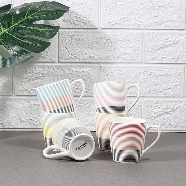 Tea Cup - Shimmy Coffee Mugs (180 ML) - Set of Six