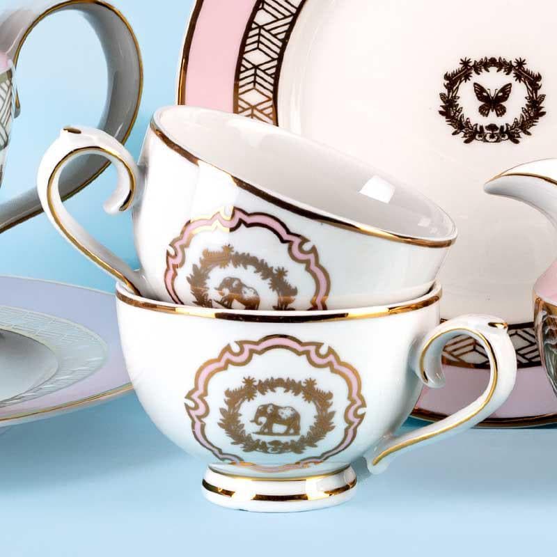 Buy Rosette Tea Set With Snacks - 22 Piece Set Tea Set & Tea Pots from Vaaree