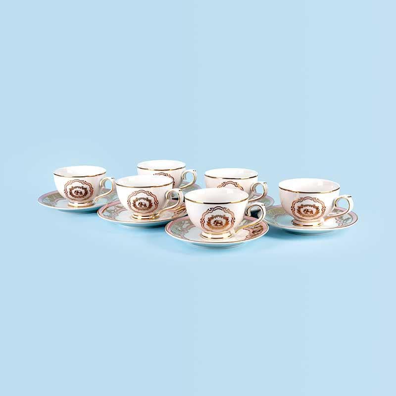 Buy Rosette Tea Set With Snacks - 22 Piece Set Tea Set & Tea Pots from Vaaree