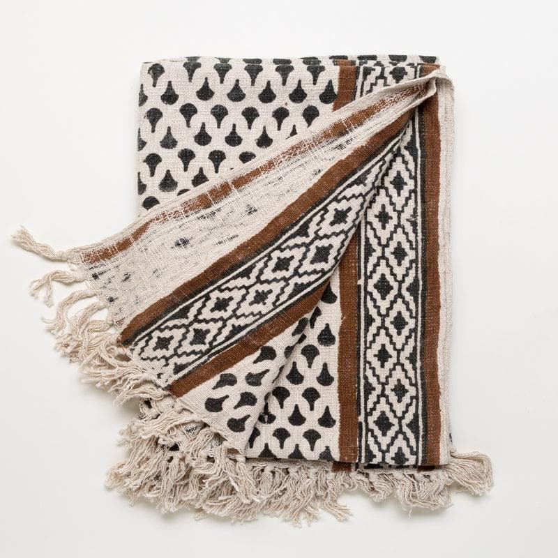 Buy Amber Tiled Handblock Printed Throw Throws from Vaaree