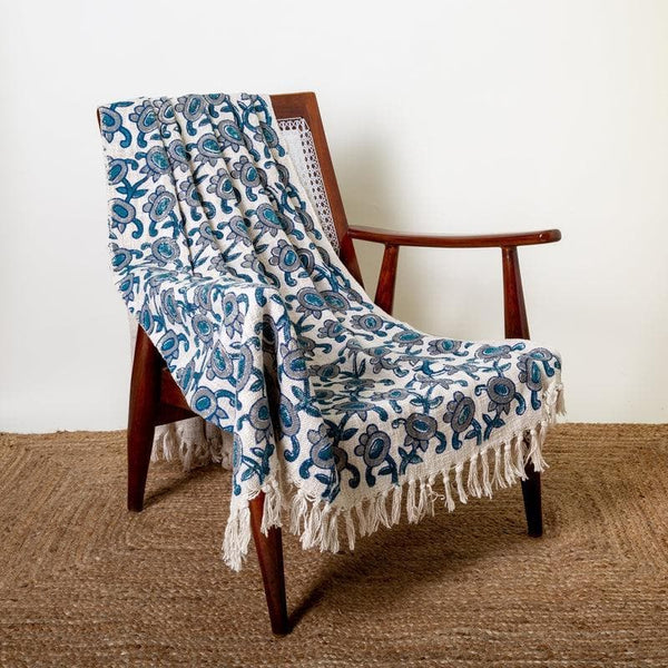 Buy Flower Maze Handblock Printed Throw Throws from Vaaree