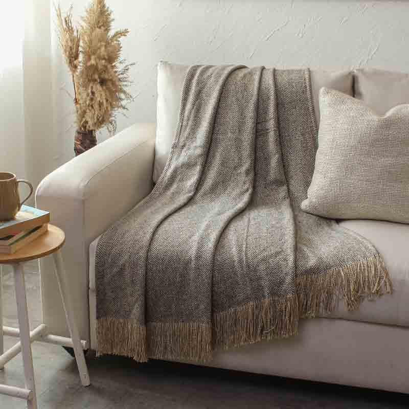 Buy Purvanchal Throw - Gold & Grey Throws from Vaaree