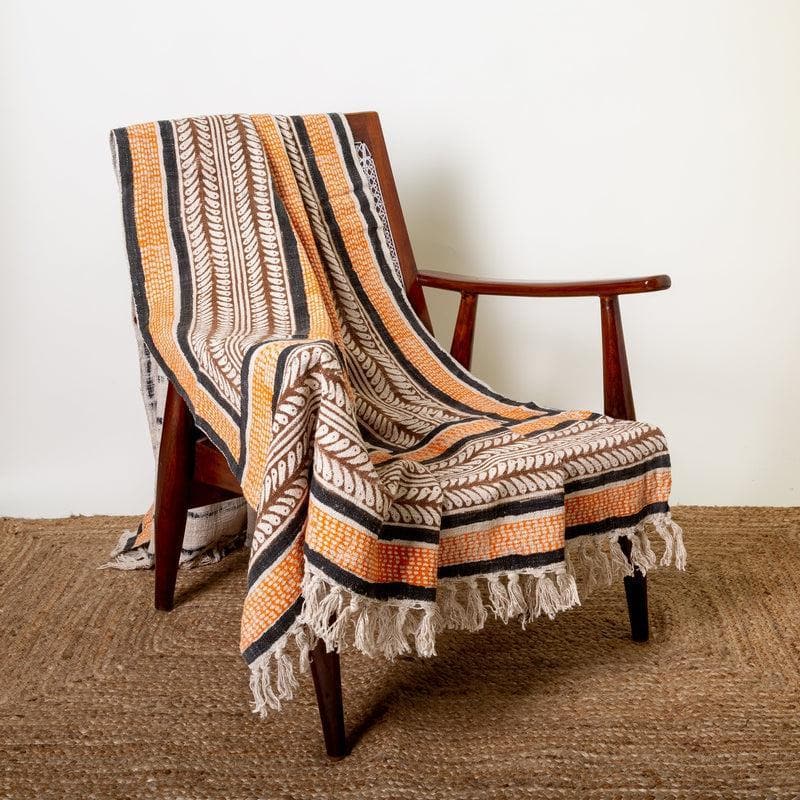 Buy Striped Out Handblock Printed Throw Throws from Vaaree