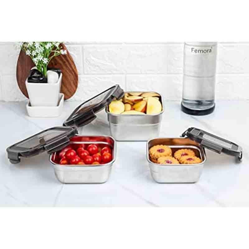 Buy Lavish Steel Square Container - Set Of Three Tiffin Box & Storage Box from Vaaree