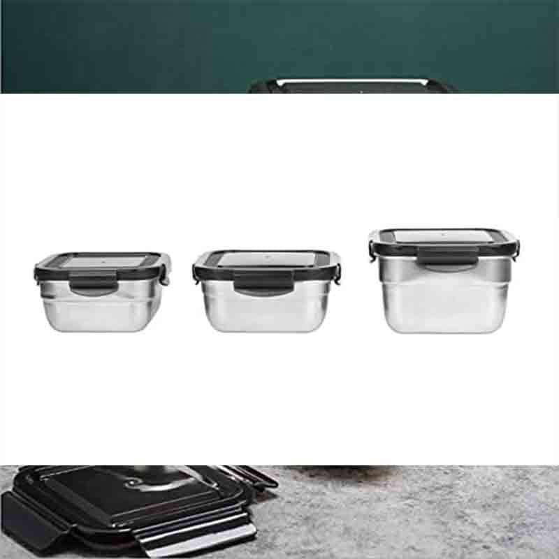 Buy Lavish Steel Square Container - Set Of Three Tiffin Box & Storage Box from Vaaree