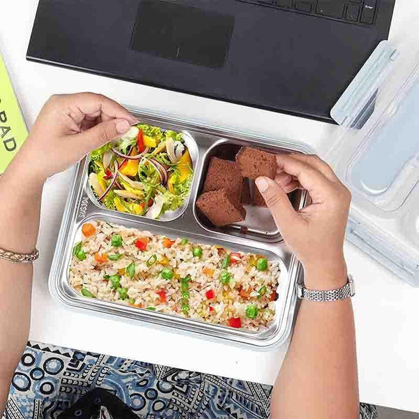 Buy Tiffins & Lunch Box - Three Pots Steel Lunch Box at Vaaree online