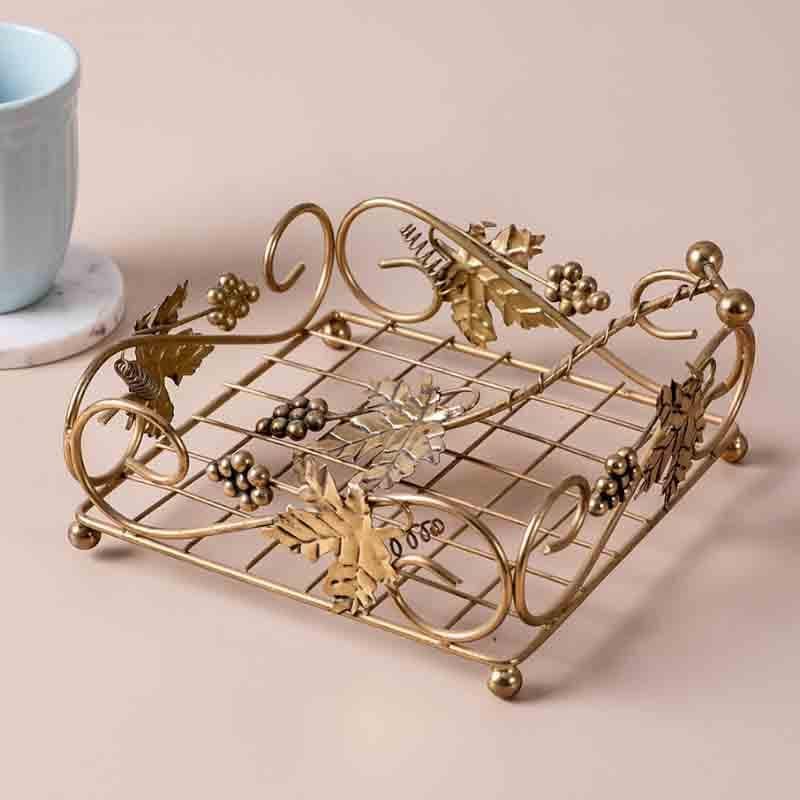 Buy Lustre Napkin Holder - Gold Tissue Holder from Vaaree