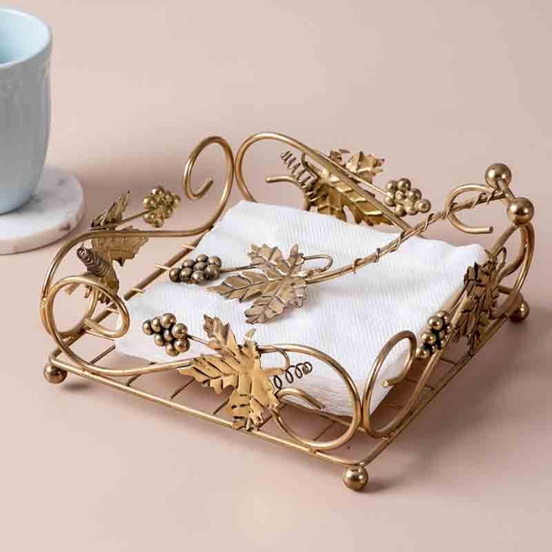 Buy Lustre Napkin Holder - Gold Tissue Holder from Vaaree