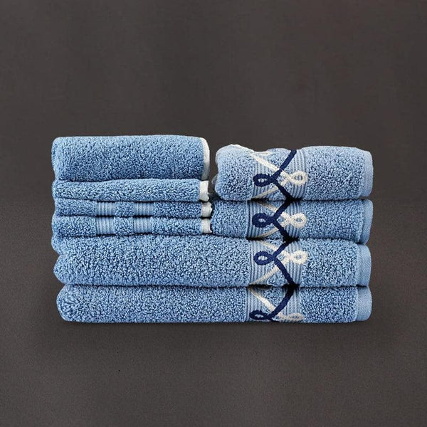 Buy Blue Silly Cuddly Towel (Set of Eight) Towel Sets from Vaaree