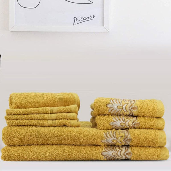 Buy Mustard Mania Towel- Set Of Eight Towel Sets from Vaaree