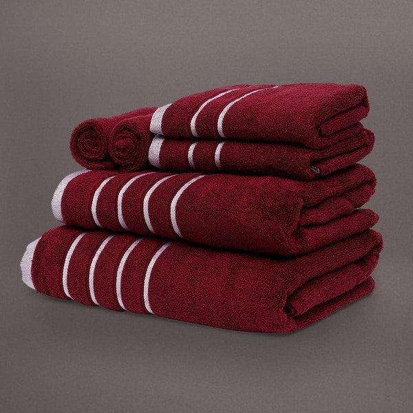 Buy Red Oh-so-soft Towel (Six Piece Set) Towel Sets from Vaaree