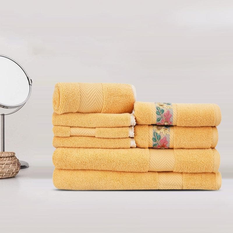 Buy Yellow Candy Towel - Set Of Eight Towel Sets from Vaaree