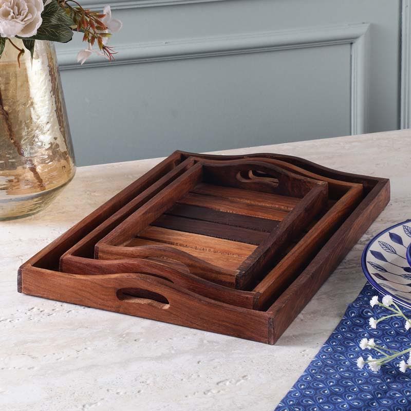 Buy Coco Serving Tray - Set Of 3 Serving Tray from Vaaree