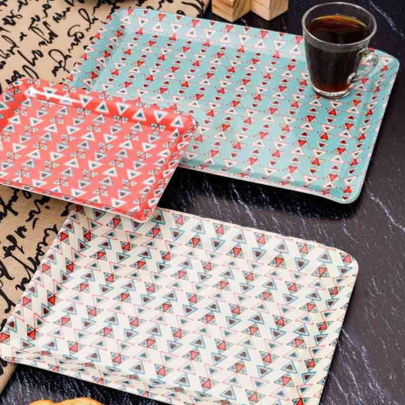 Buy Cool Charm Melamine Serving Tray - Set of Three Serving Tray from Vaaree