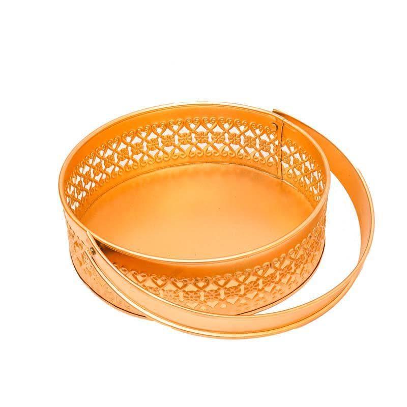 Buy Golden Bling Basket Tray Serving Tray from Vaaree