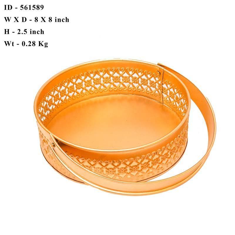 Buy Golden Bling Basket Tray Serving Tray from Vaaree