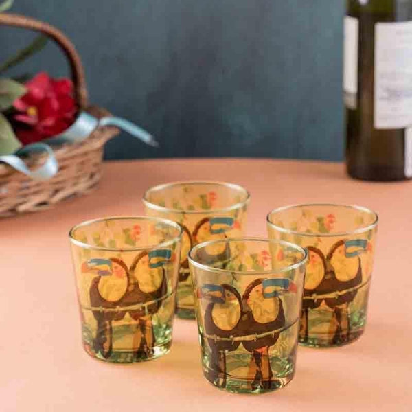 Tumbler - Toucan Conical Glass Tumbler - Set Of Four