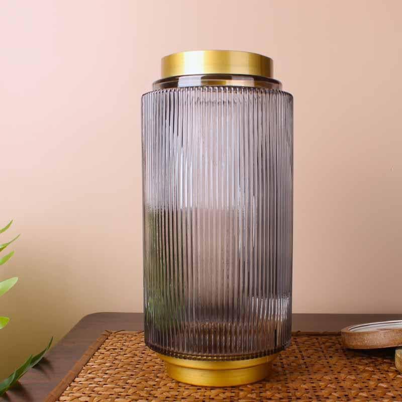 Buy Aurum Ribbed Vase - Grey Vase from Vaaree