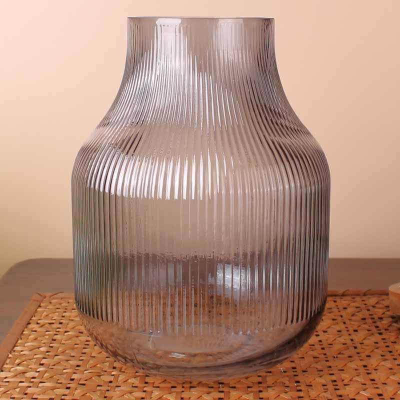 Buy Bella Ribbed Vase - Grey Vase from Vaaree