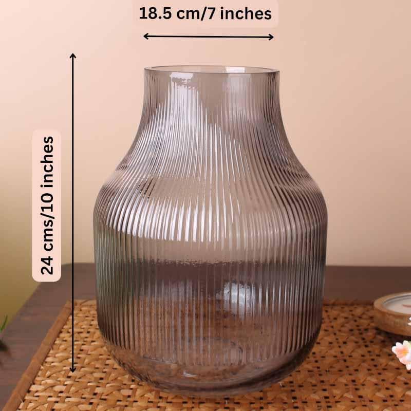 Buy Bella Ribbed Vase - Grey Vase from Vaaree