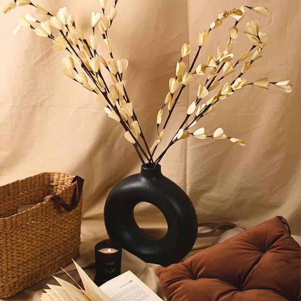 Buy Boho Donut Vase - Black Vase from Vaaree