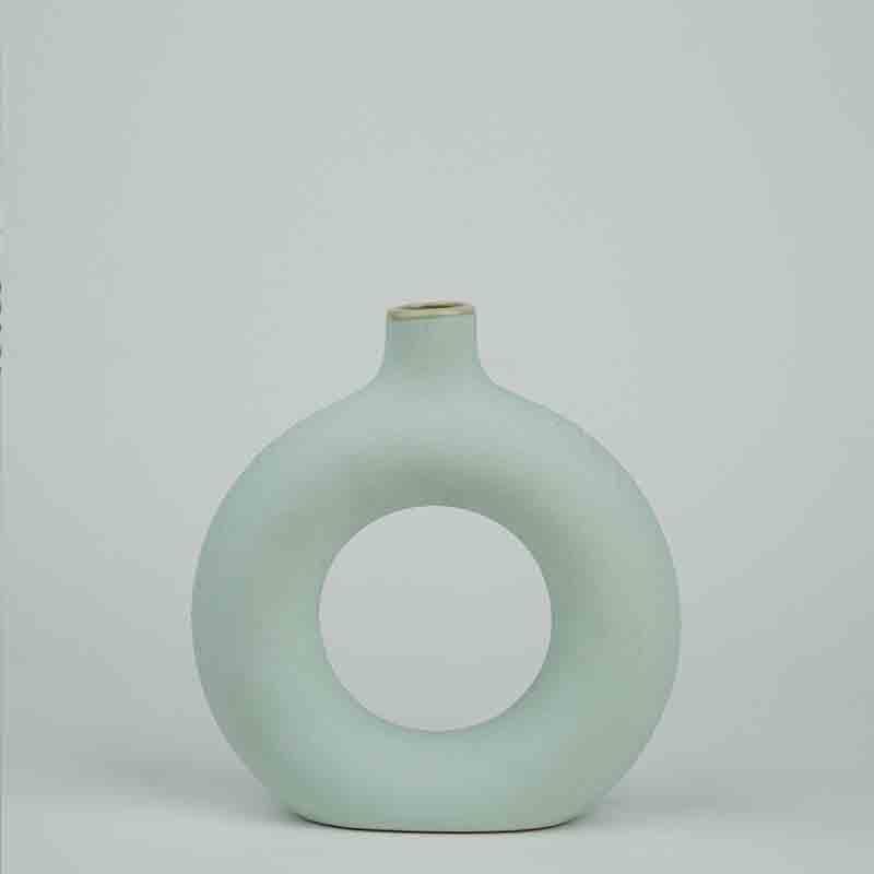 Buy Boho Donut Vase - Blue Vase from Vaaree