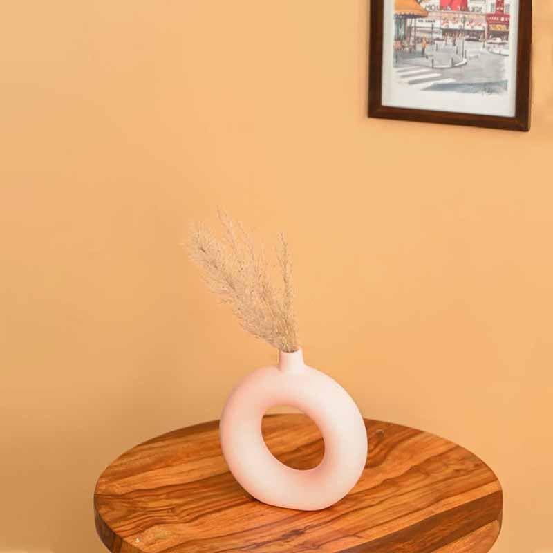 Buy Boho Donut Vase - Pink Vase from Vaaree