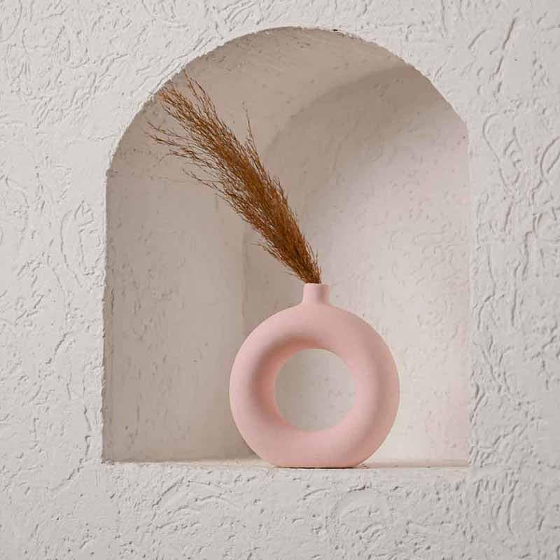 Buy Boho Donut Vase - Pink Vase from Vaaree