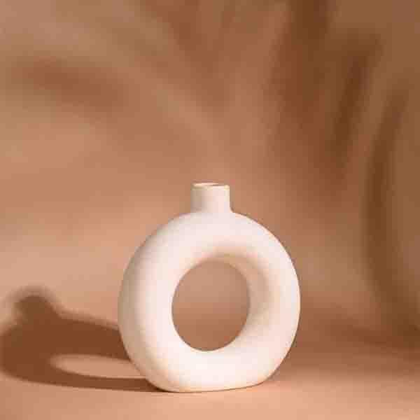 Buy Boho Donut Vase - Powder Pink Vase from Vaaree