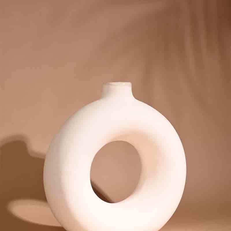 Vase - Boho Donut Vase - White