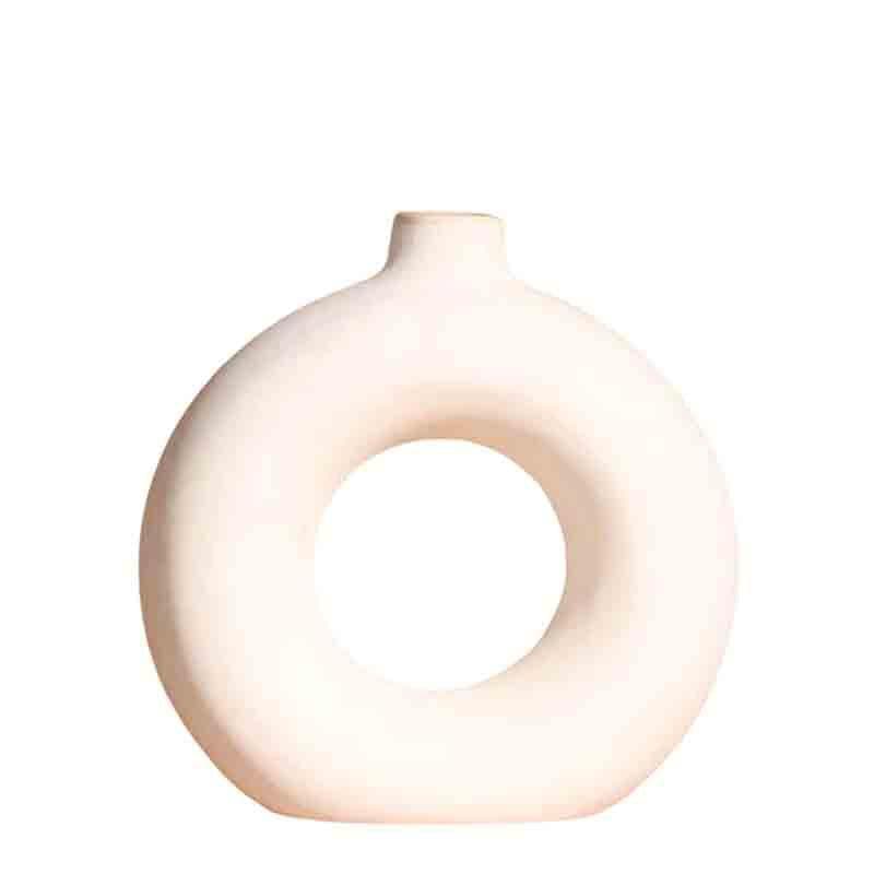 Buy Boho Donut Vase - White Vase from Vaaree