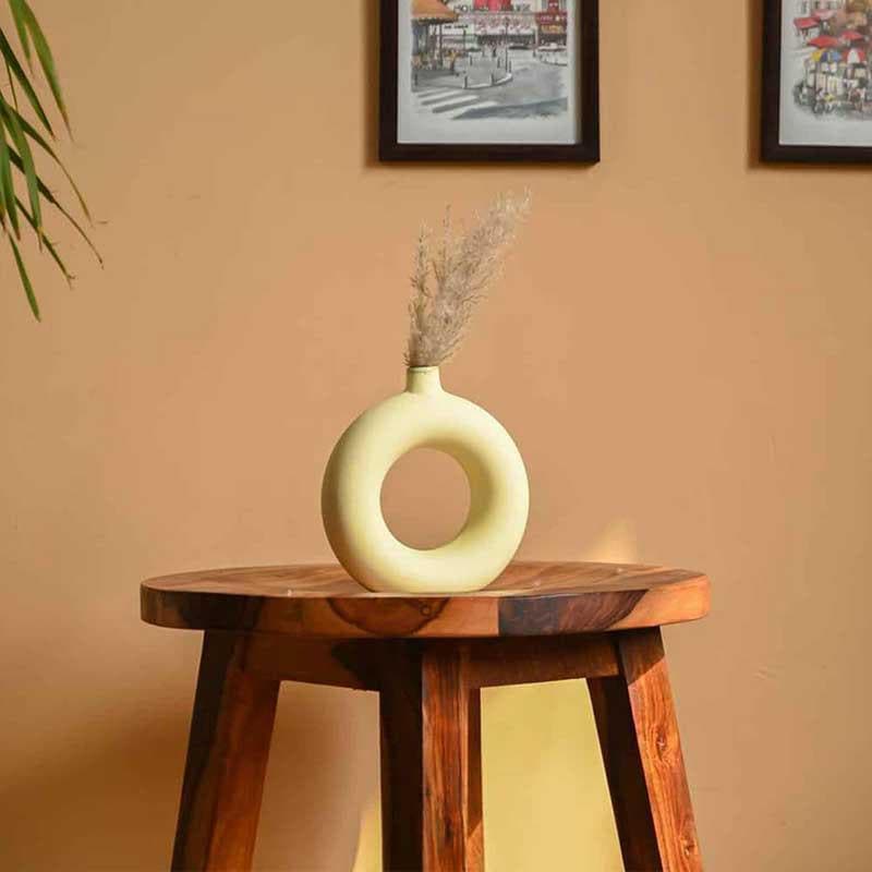 Buy Boho Donut Vase - Yellow Vase from Vaaree