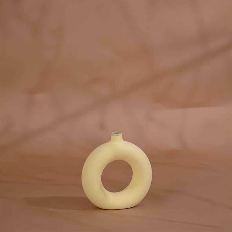 Buy Boho Donut Vase - Yellow Vase from Vaaree