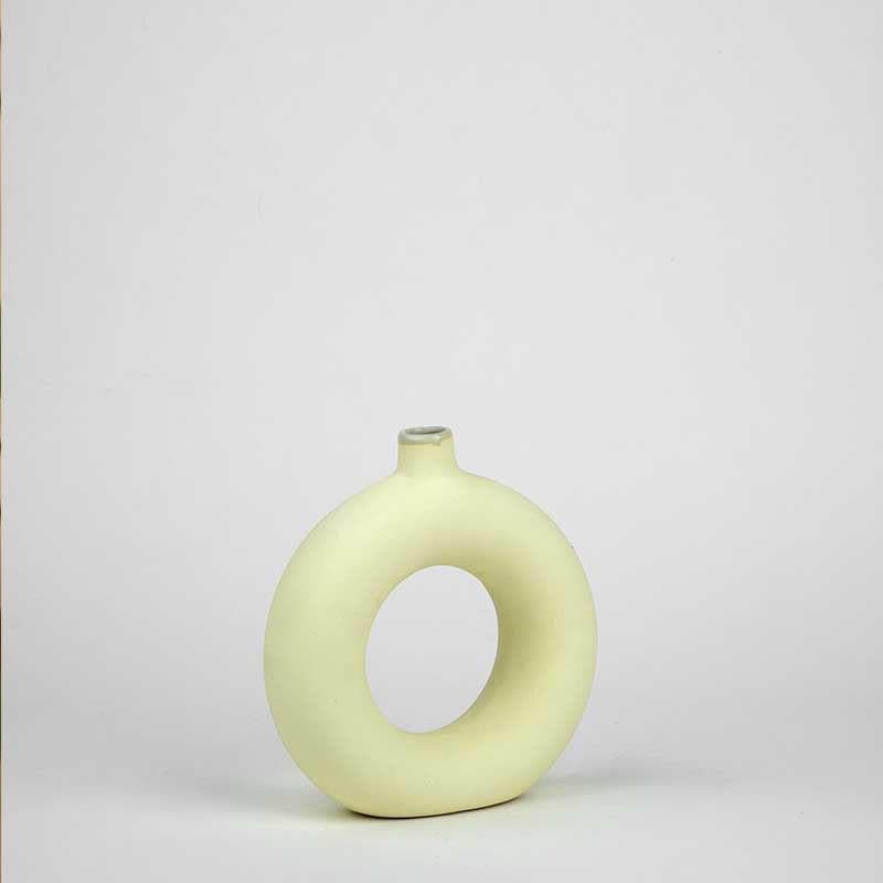 Buy Boho Donut Vase - Yellow Vase from Vaaree