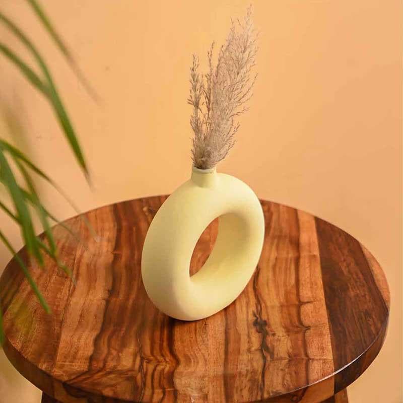 Buy Boho Donut Vase - Yellow Vase from Vaaree