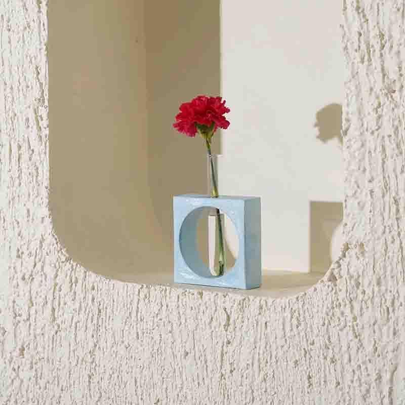 Buy Hole In The Wall Planter- Blue Vase from Vaaree