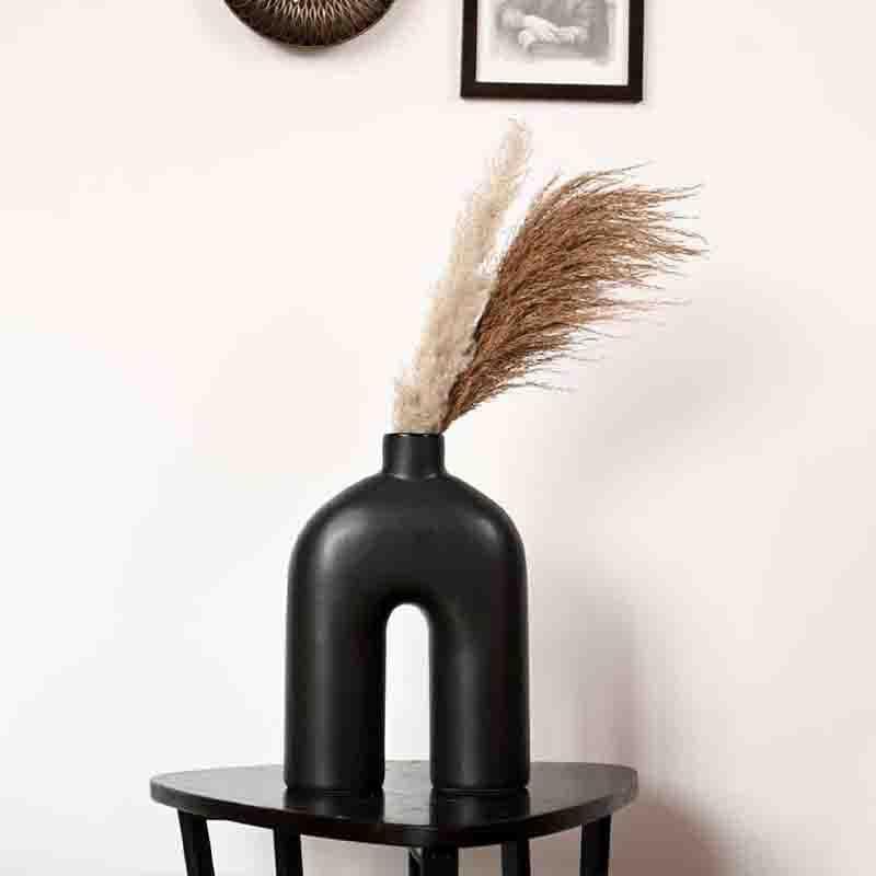 Buy Inverted U-Shaped Vase - Black Vase from Vaaree