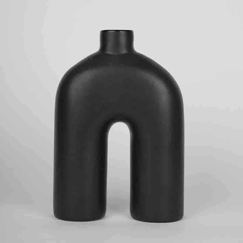 Buy Inverted U-Shaped Vase - Black Vase from Vaaree